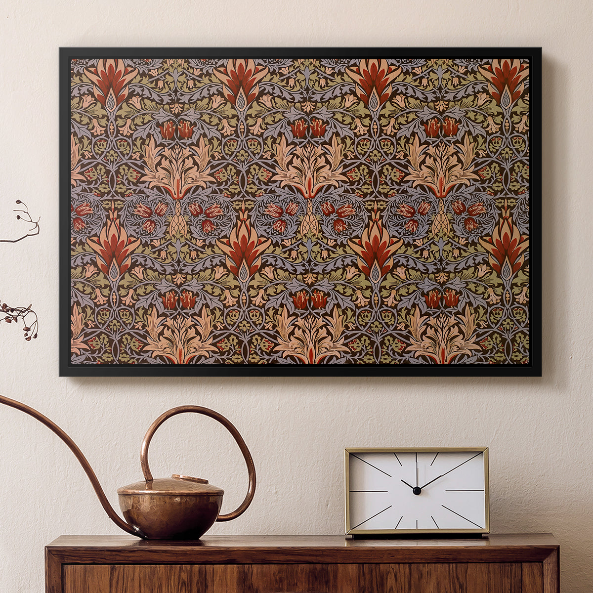 Snakeshead - Red/Cumin, c. 1876 - Floater Framed Canvas Print