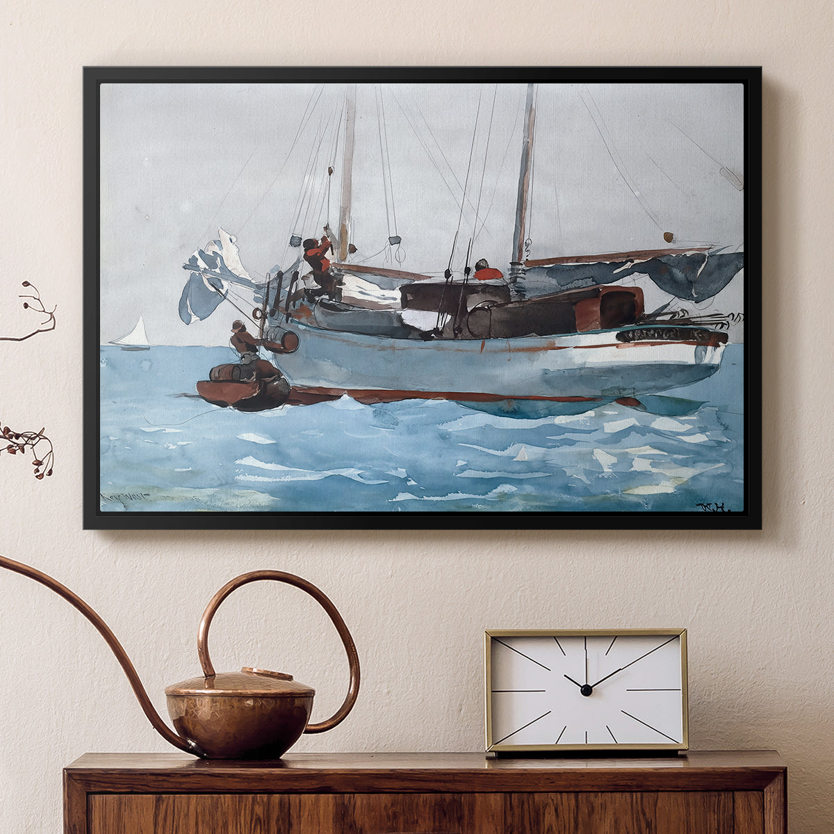 Taking on Wet Provisions, 1903 - Floater Framed Canvas Print