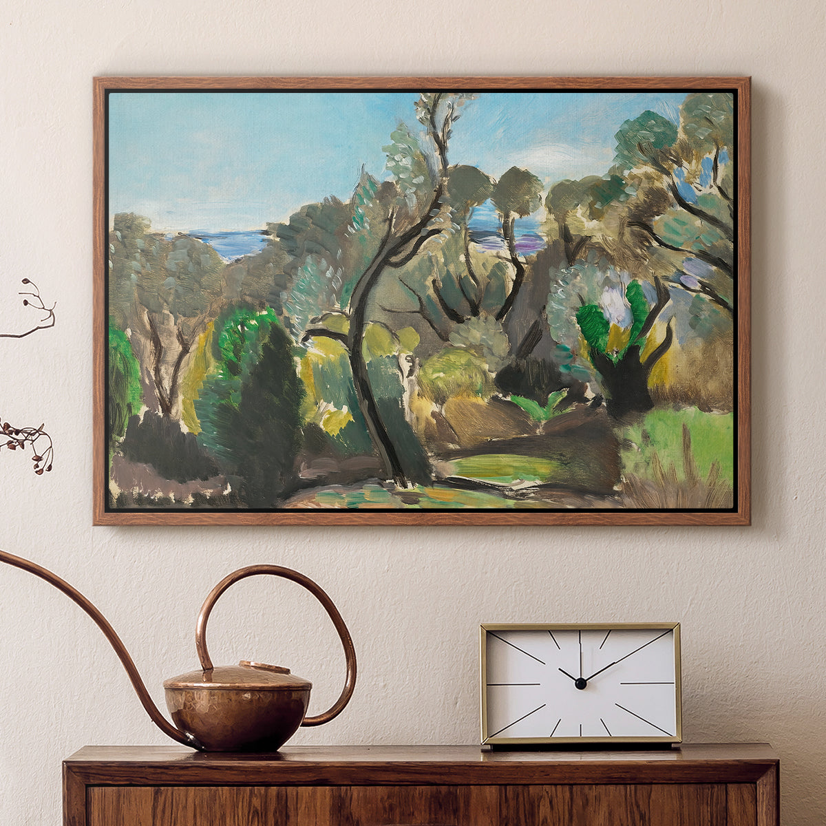 Landscape near Nice, c. 1918 - Floater Framed Canvas Print