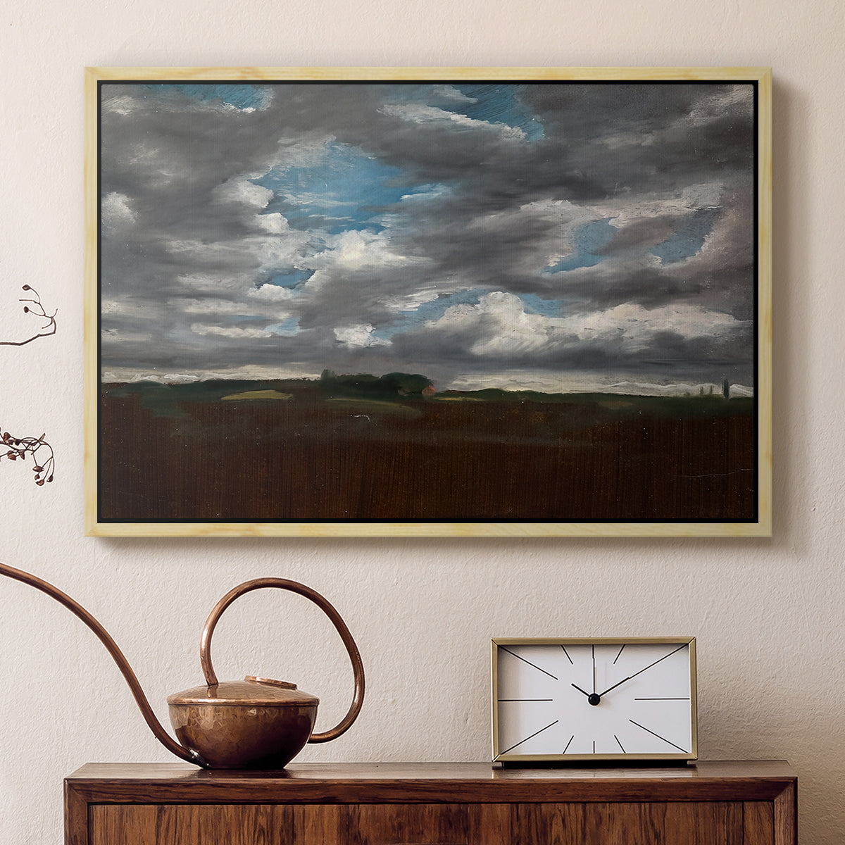 Extensive Landscape with Grey Clouds, c. 1821-1822 - Floater Framed Canvas Print
