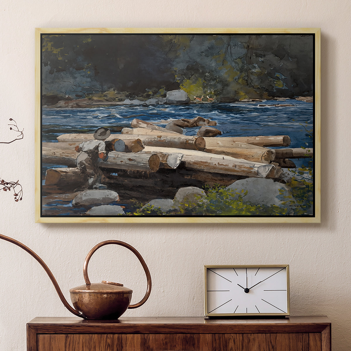 Hudson River, 1892 - Floater Framed Canvas Print