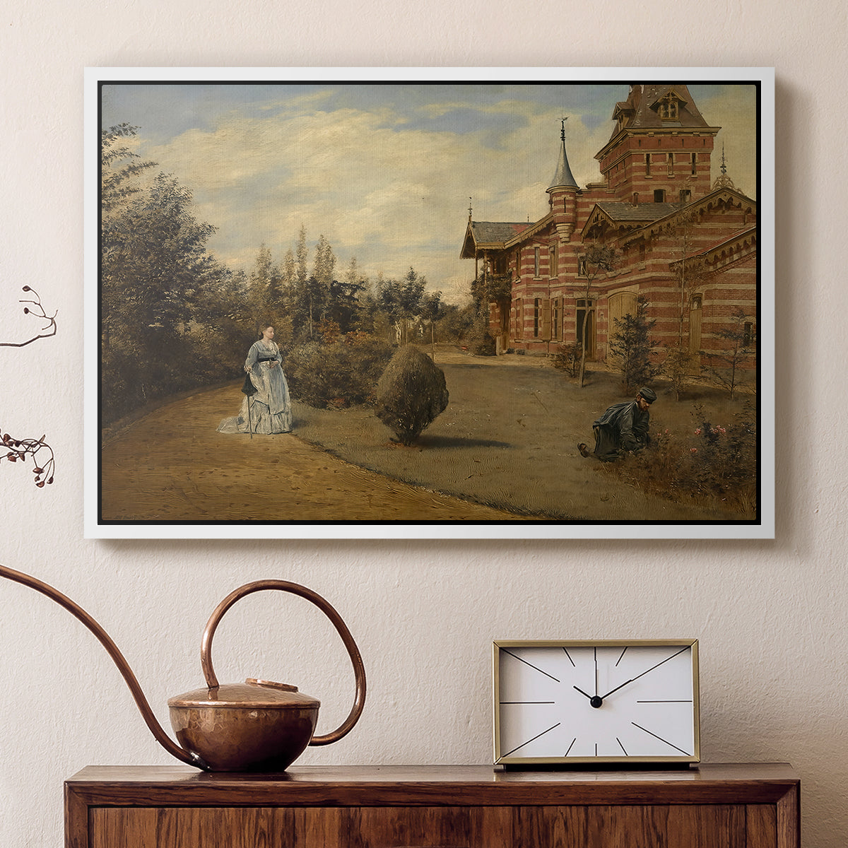The Country House of Gustave Coûteaux, 1871 - Floater Framed Canvas Print