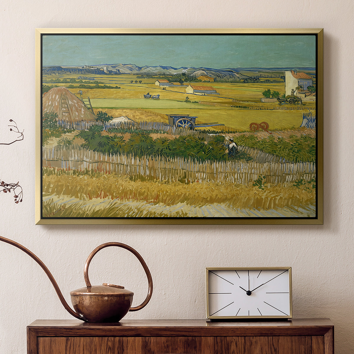 The Harvest, 1888 - Floater Framed Canvas Print