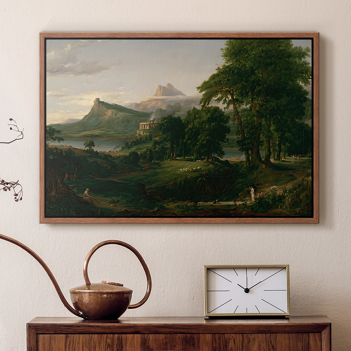 The Course of Empire: The Arcadian or Pastoral State, 1834 - Floater Framed Canvas Print