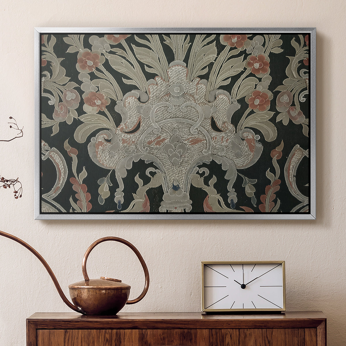 Hanging (Printed Textile), c. 18th Century - Floater Framed Canvas Print
