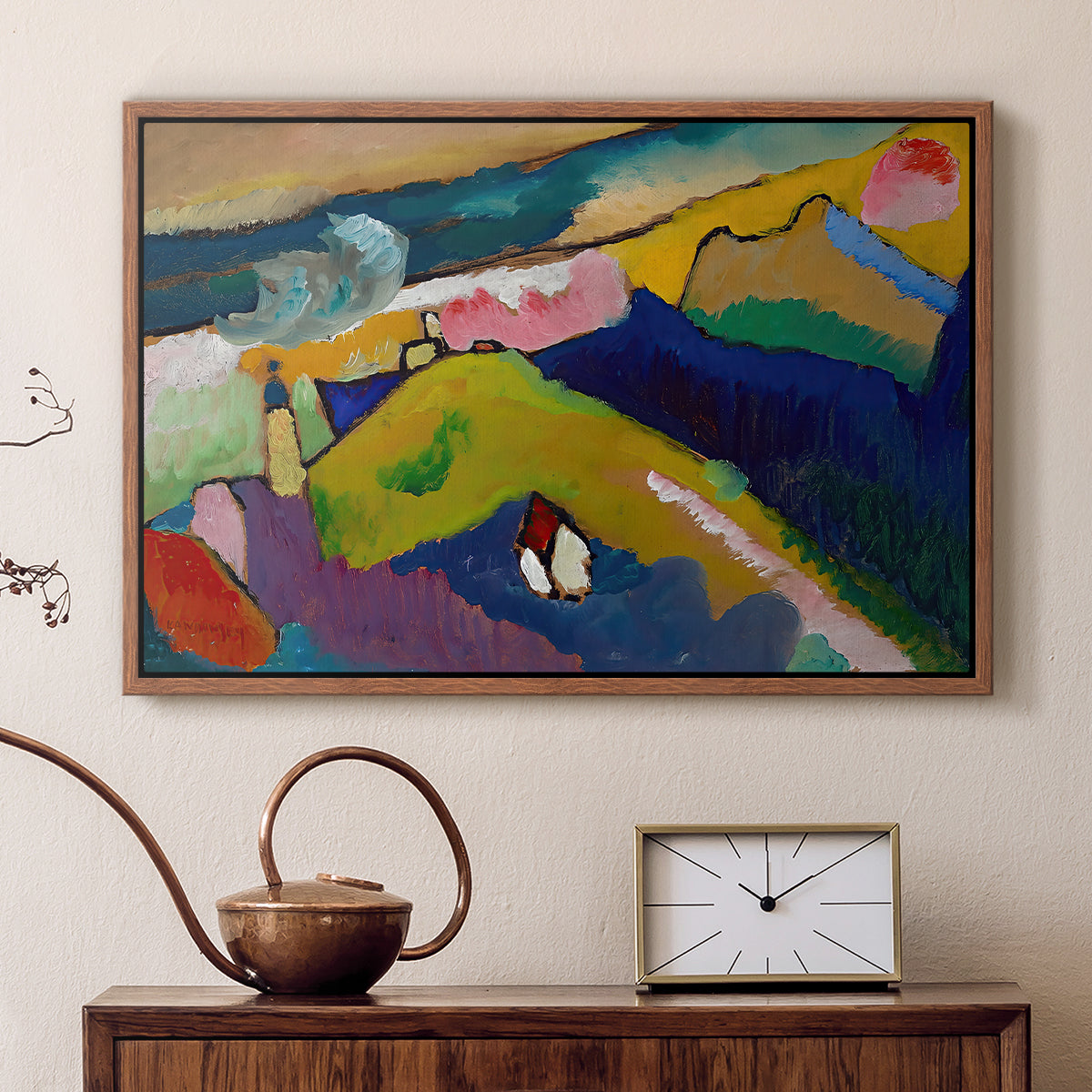 Murnau Mountain Landscape with Church, 1910 - Floater Framed Canvas Print
