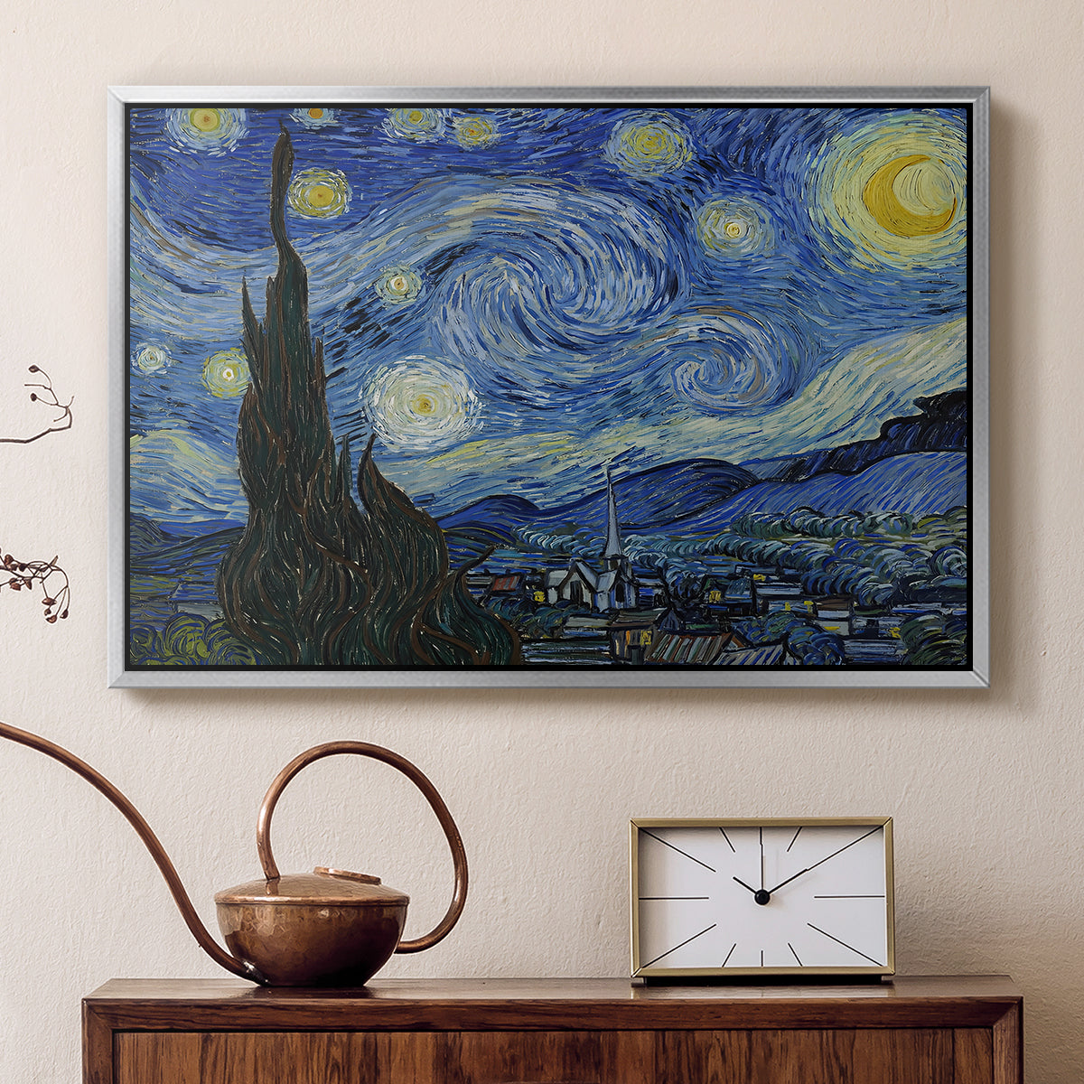 The Starry Night, 1889 - Floater Framed Canvas Print