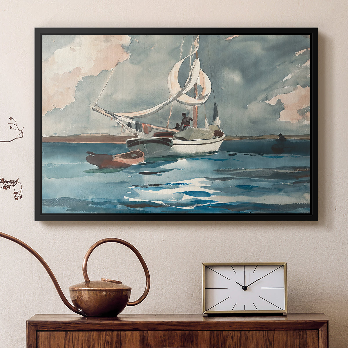 Sloop, Nassau, 1899 - Floater Framed Canvas Print