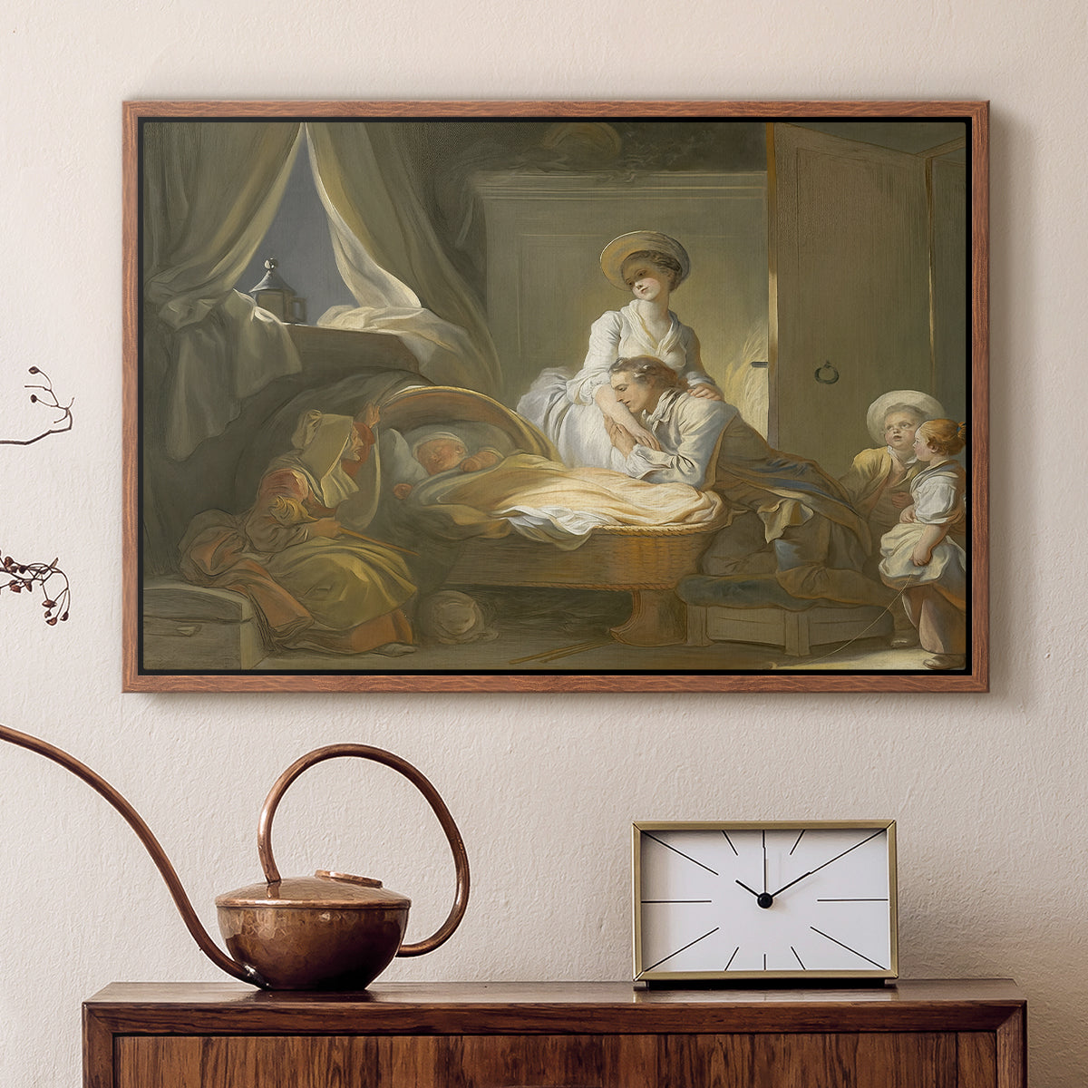 The Visit to the Nursery, c. 1775 - Floater Framed Canvas Print