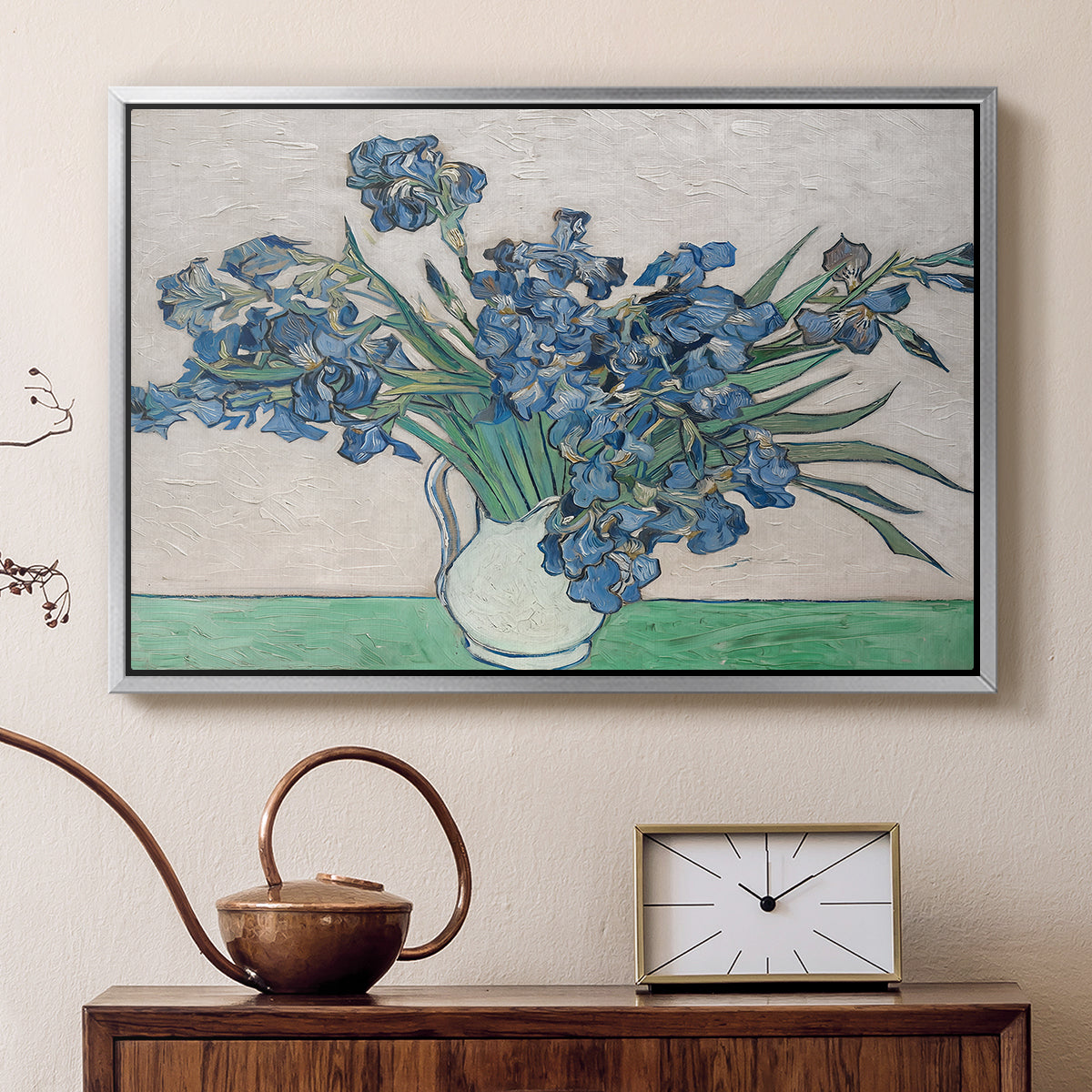 Irises, 1890 - Floater Framed Canvas Print
