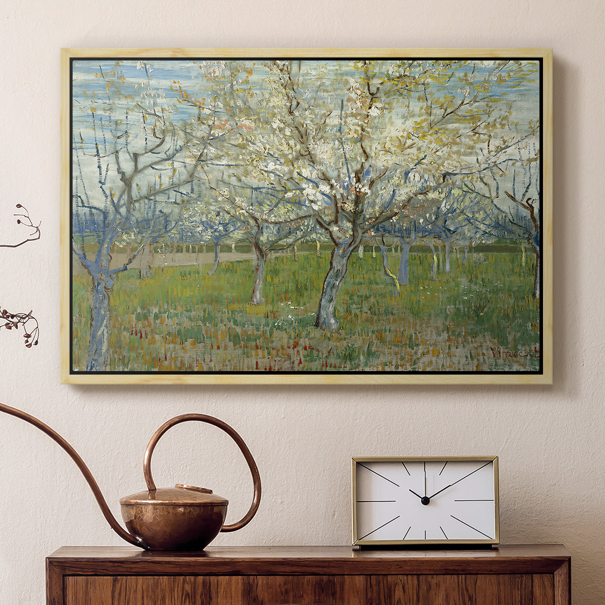 The Pink Orchard, 1888 - Floater Framed Canvas Print