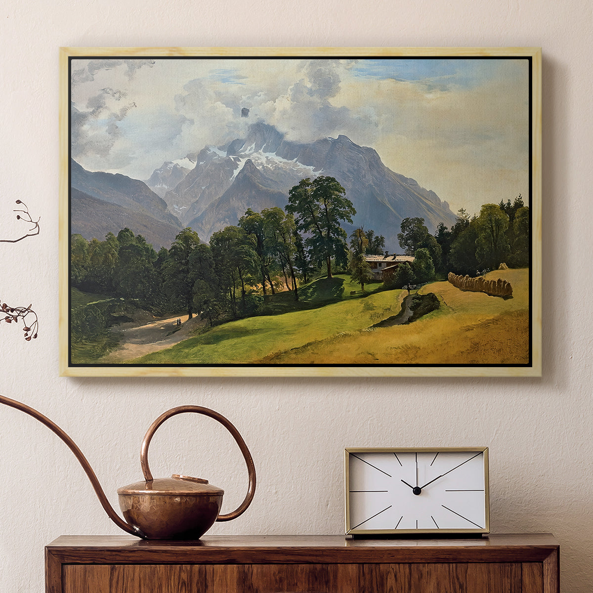 Mountains in Berchtesgaden - Floater Framed Canvas Print