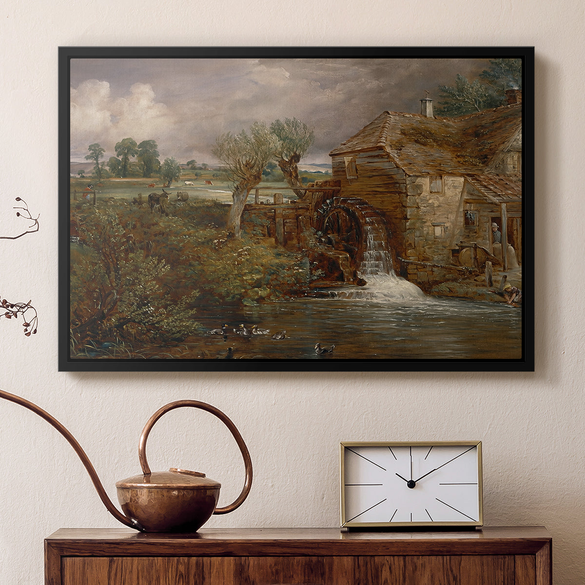 Parham Mill, Gillingham, 1826 - Floater Framed Canvas Print