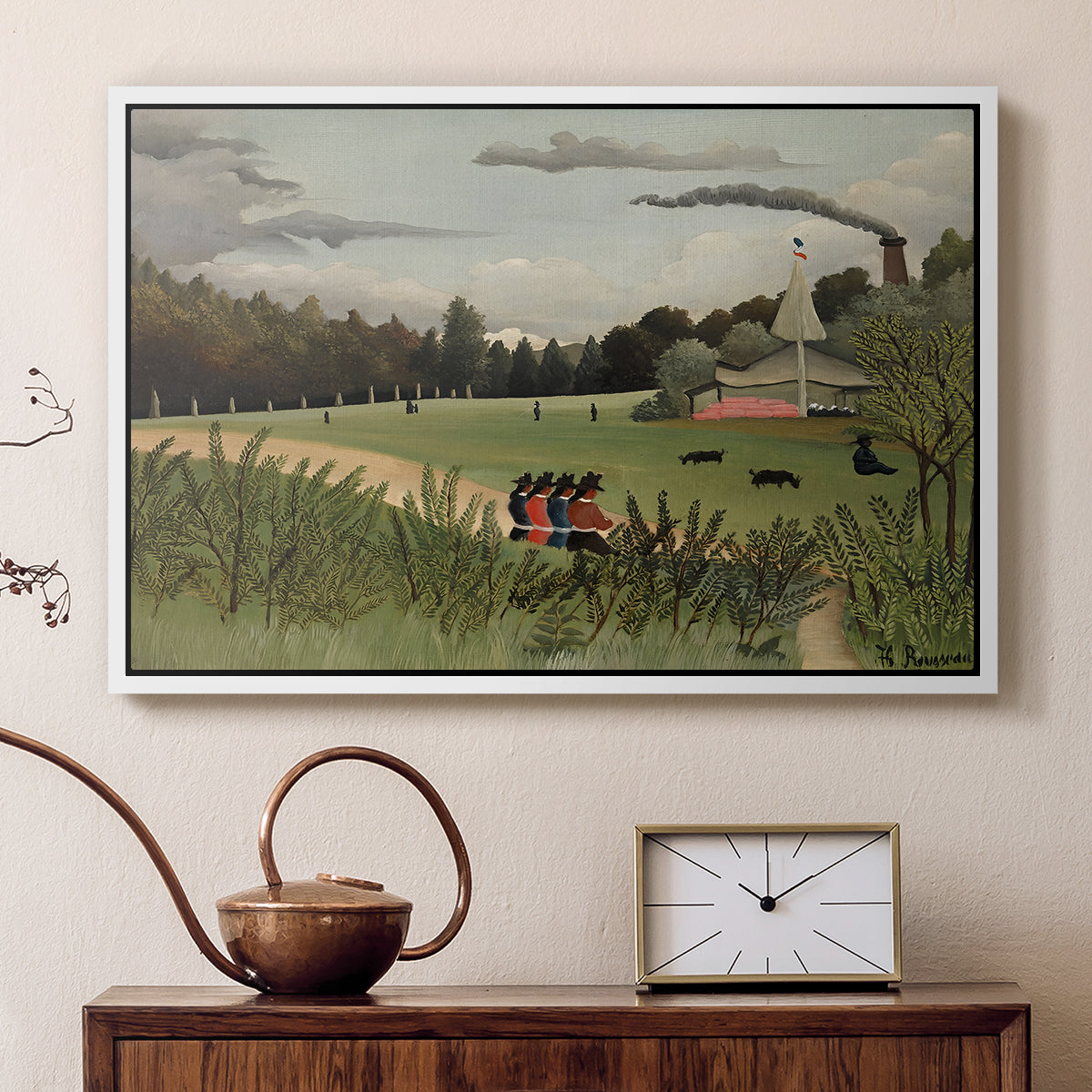 The Chair Factory at Alfortville, 1897 - Floater Framed Canvas Print