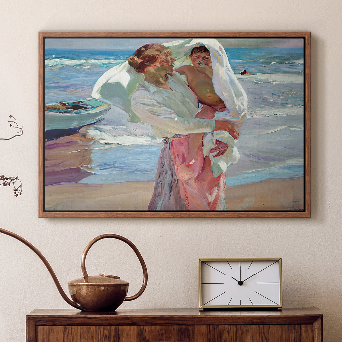 After Bathing, 1915 - Floater Framed Canvas Print