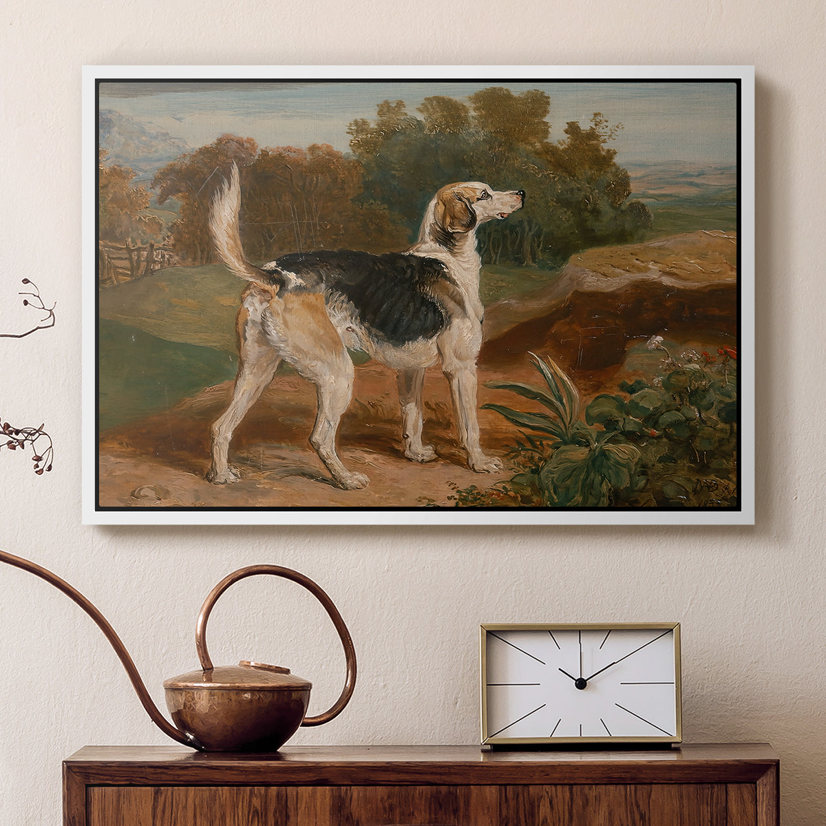 Ravager, One of the Lambton Hounds, 1835 - Floater Framed Canvas Print