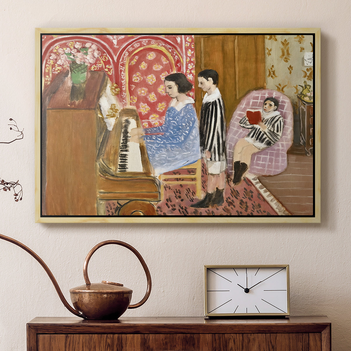 The Piano Lesson, 1923 - Floater Framed Canvas Print