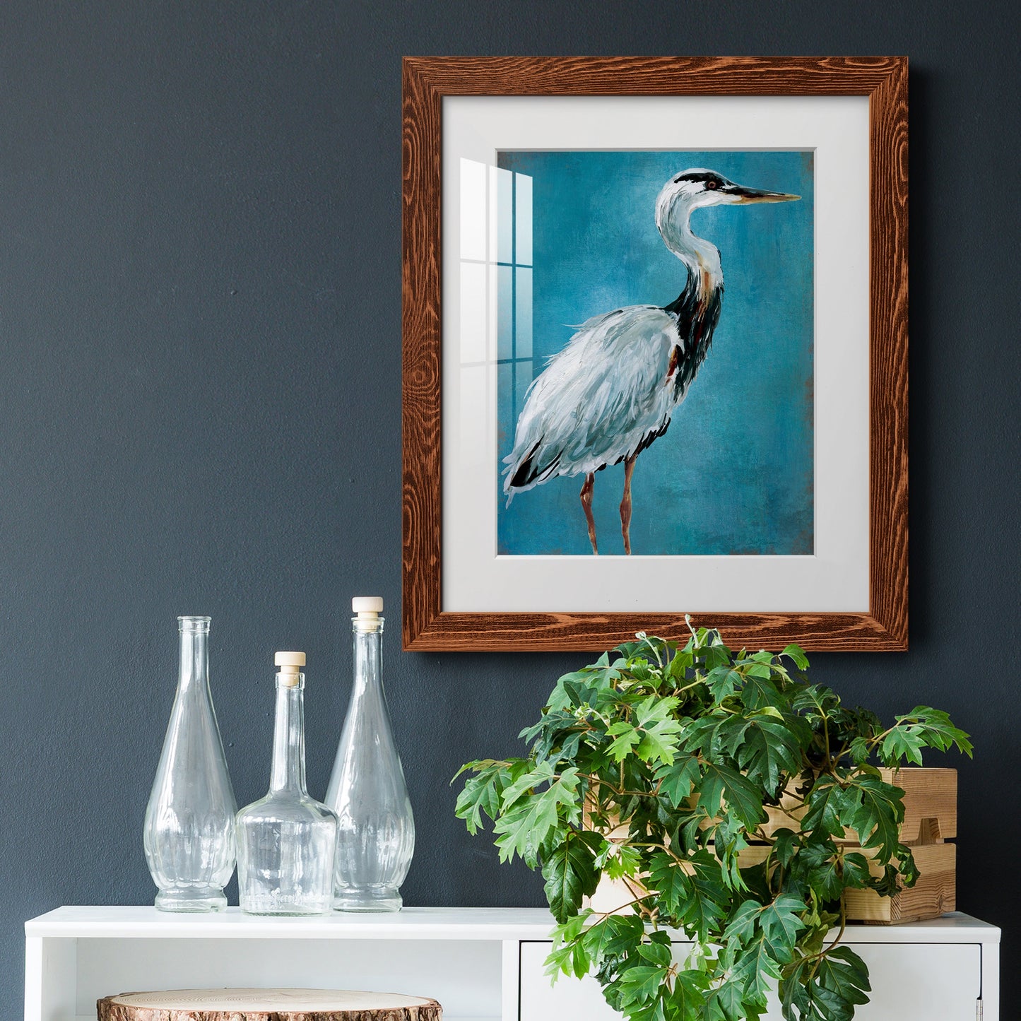 Great Blue Heron I - Premium Framed Print - Distressed Barnwood Frame - Ready to Hang