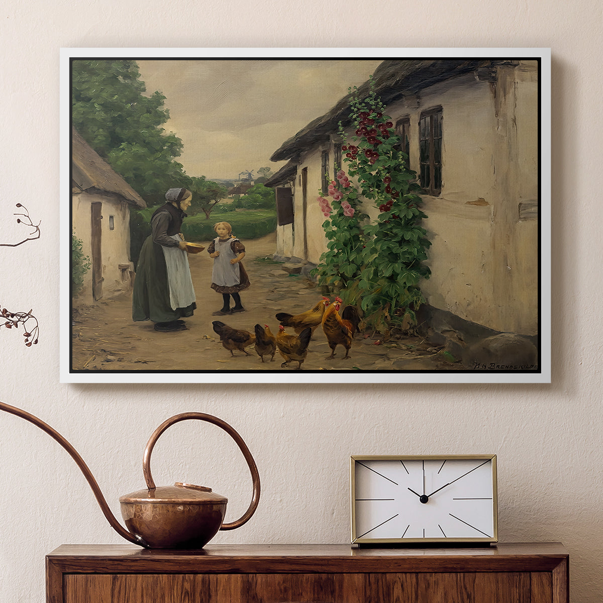 Visit to Grandmother, 1914 - Floater Framed Canvas Print