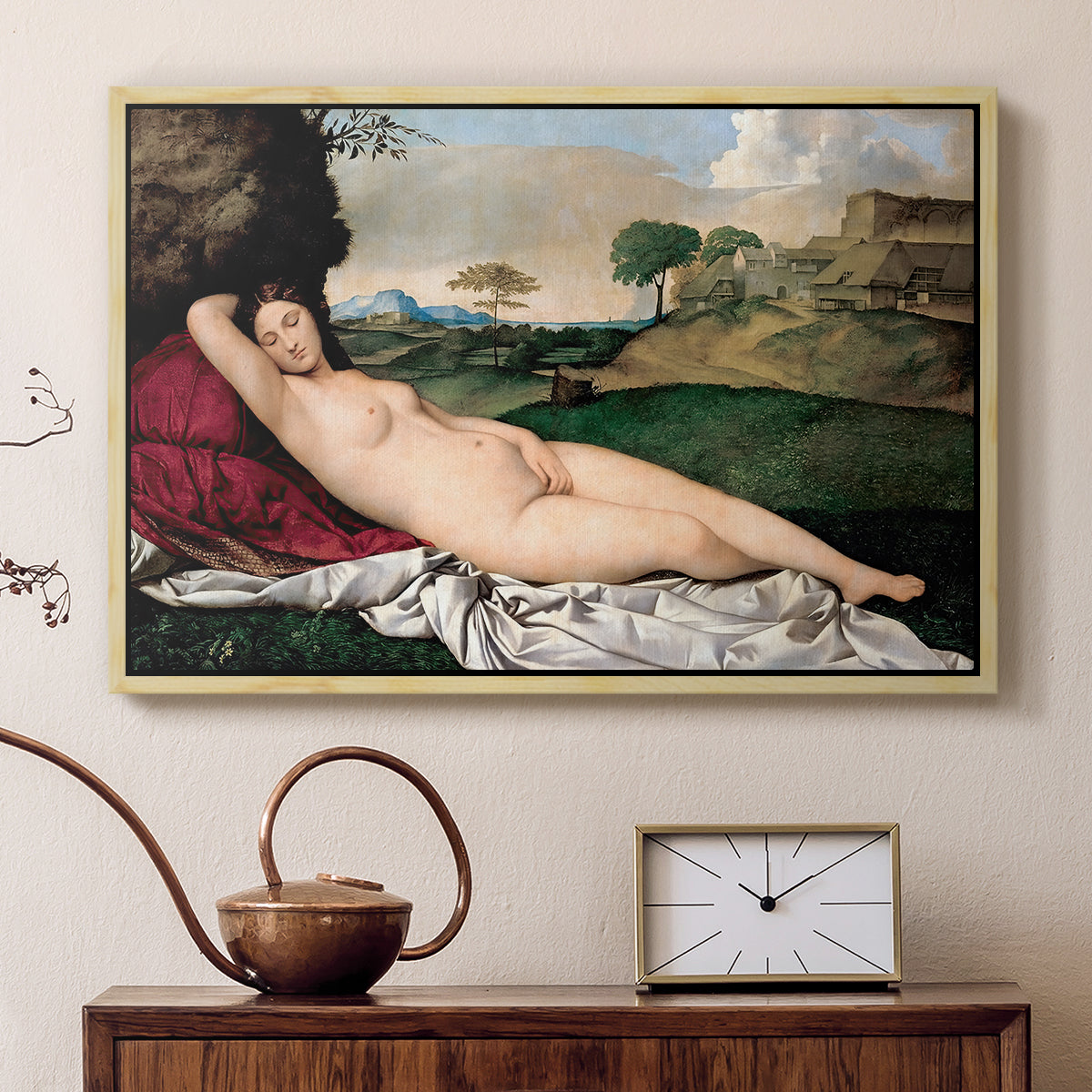 Sleeping Venus, c. 1510 - Floater Framed Canvas Print