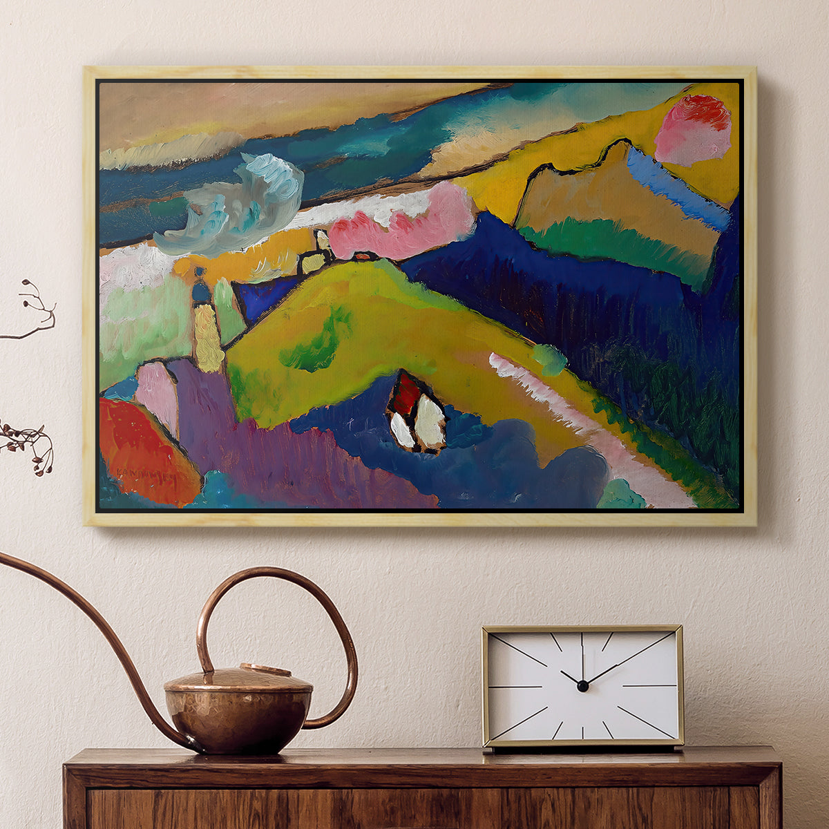 Murnau Mountain Landscape with Church, 1910 - Floater Framed Canvas Print
