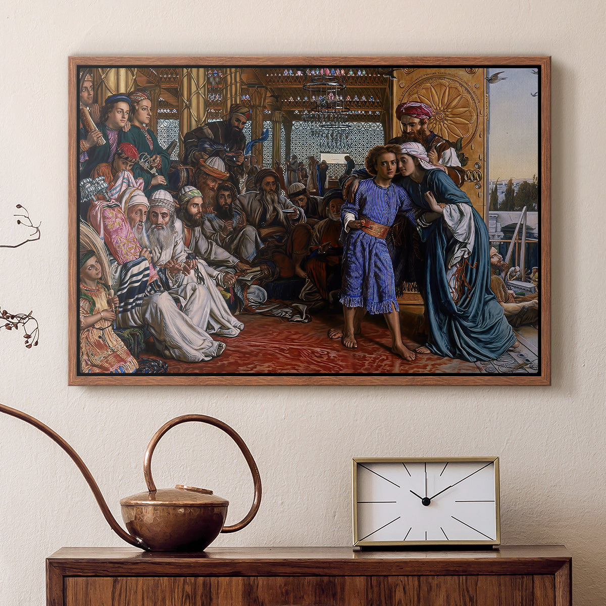 The Finding of the Saviour in the Temple, 1854-1860 - Floater Framed Canvas Print