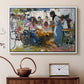 Net Menders in Valencia, 1909 - Floater Framed Canvas Print