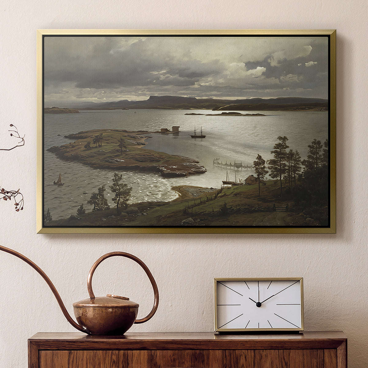 The Fjord at Sandviken (Sandviksfjorden), 1879 - Floater Framed Canvas Print