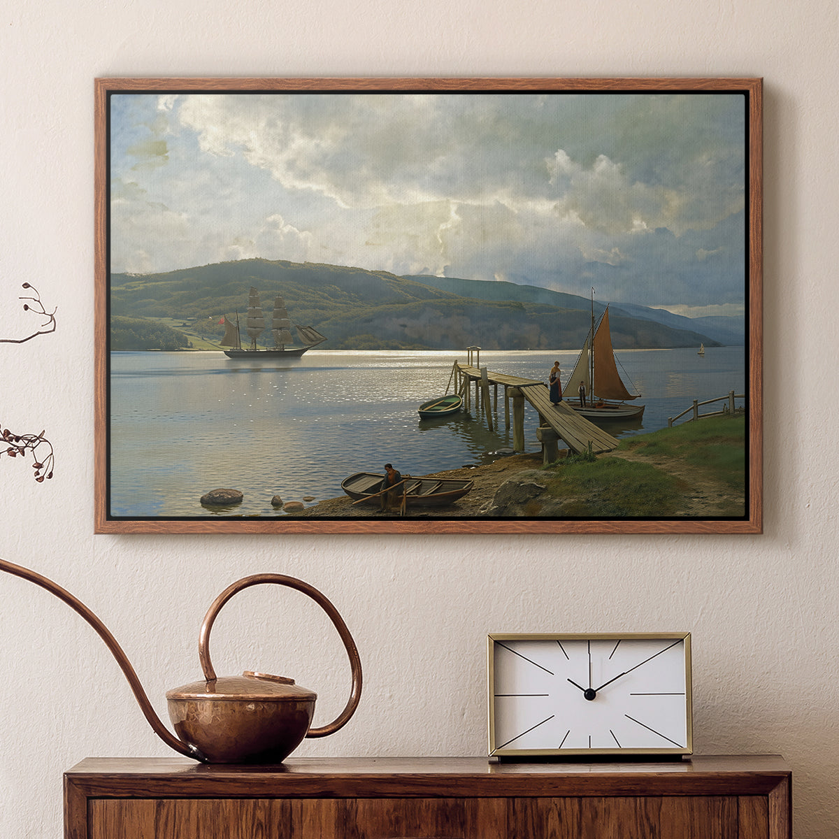 The Jetty at Feste near Moss, 1898 - Floater Framed Canvas Print