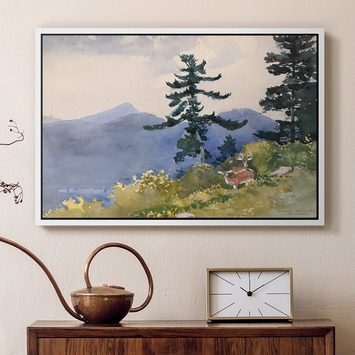 North Woods Club, Adirondacks, 1892 - Floater Framed Canvas Print