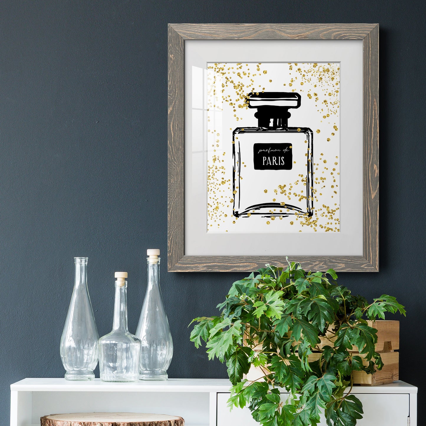 Glitter Perfume I - Premium Framed Print - Distressed Barnwood Frame - Ready to Hang