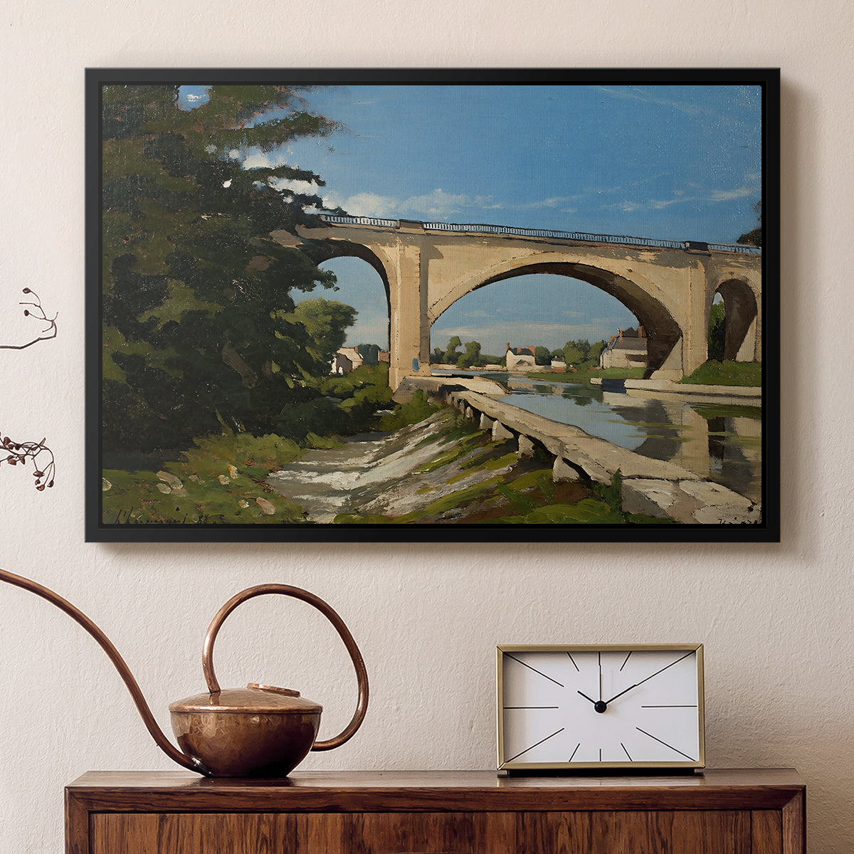 The Railroad Bridge at Briare, 1888 - Floater Framed Canvas Print