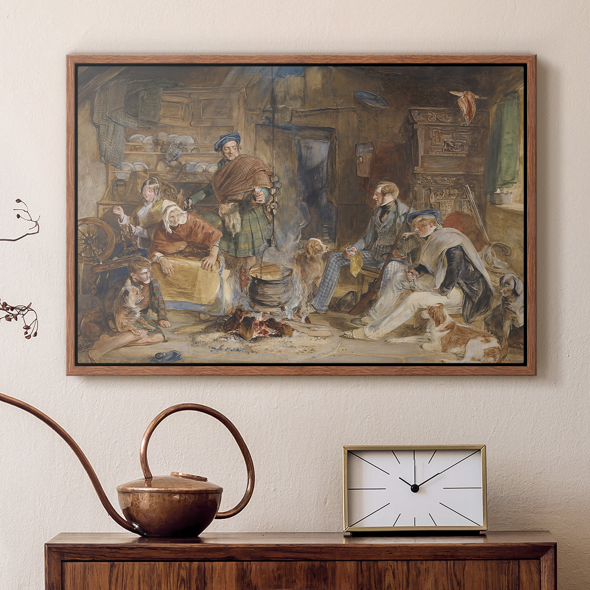Highland Hospitality, 1832 - Floater Framed Canvas Print
