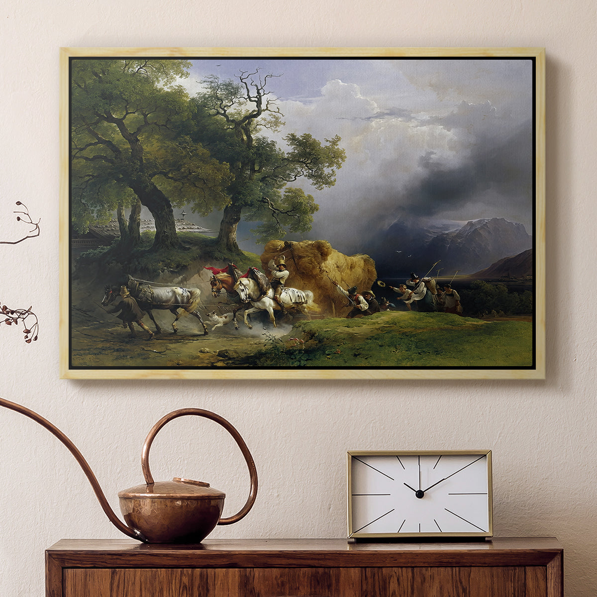 The Harvest Wagon (Der Heuwagen), c. 1850 - Floater Framed Canvas Print