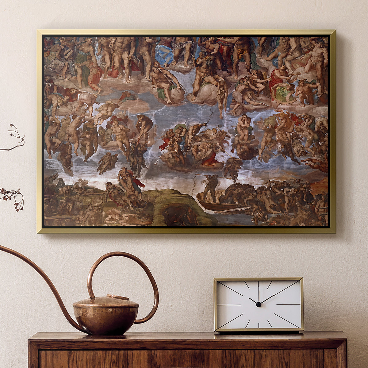The Last Judgment (Charon's Boat and the Damned), 1536-1541 - Floater Framed Canvas Print