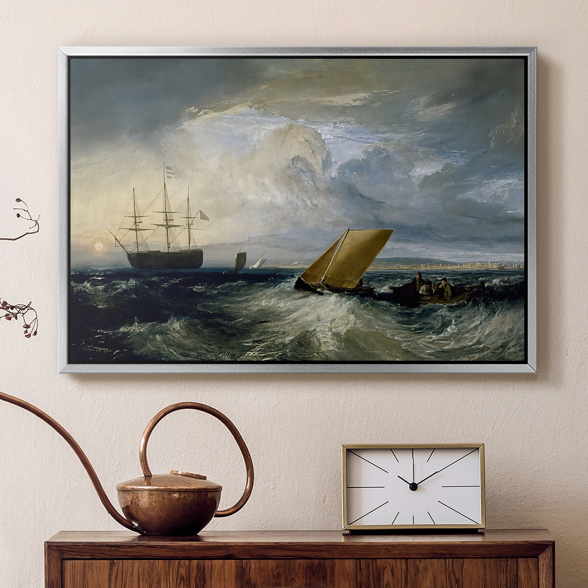 Sheerness as Seen from the Nore, 1808 - Floater Framed Canvas Print