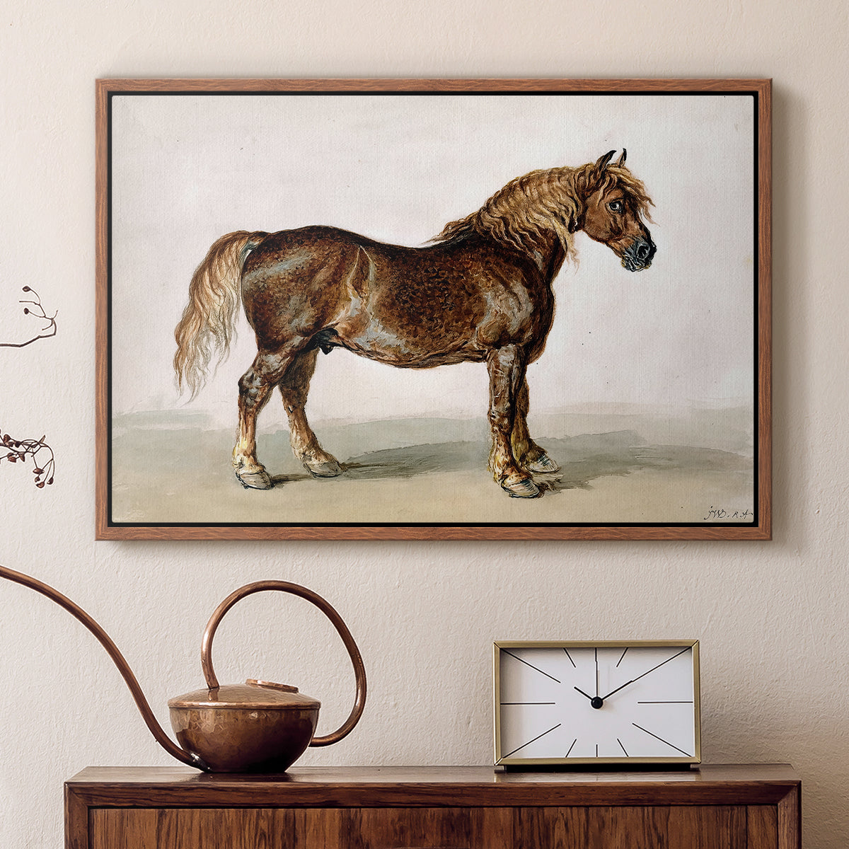 A Cart-Horse - Floater Framed Canvas Print