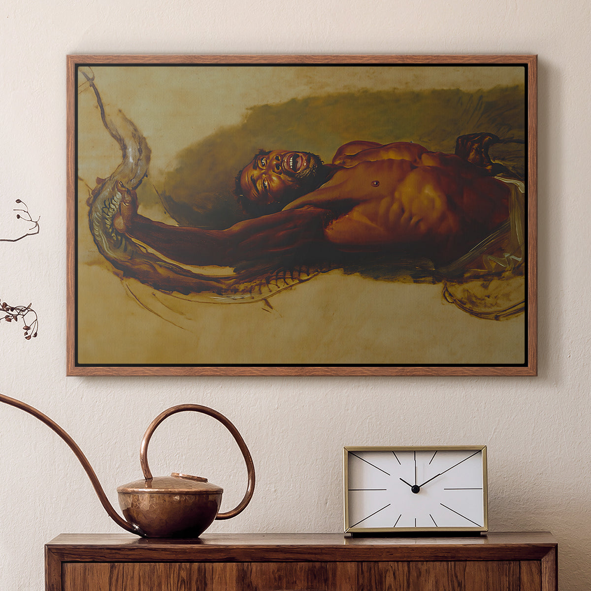 Man Struggling with a Boa Constrictor, c. 1803 - Floater Framed Canvas Print