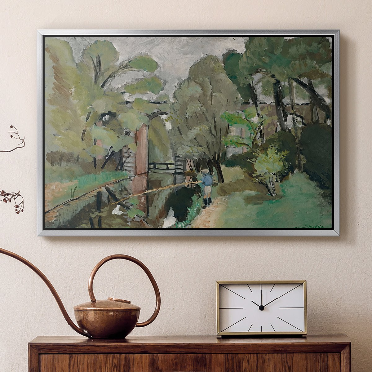The Little Fisherman, Maintenon, 1918 - Floater Framed Canvas Print