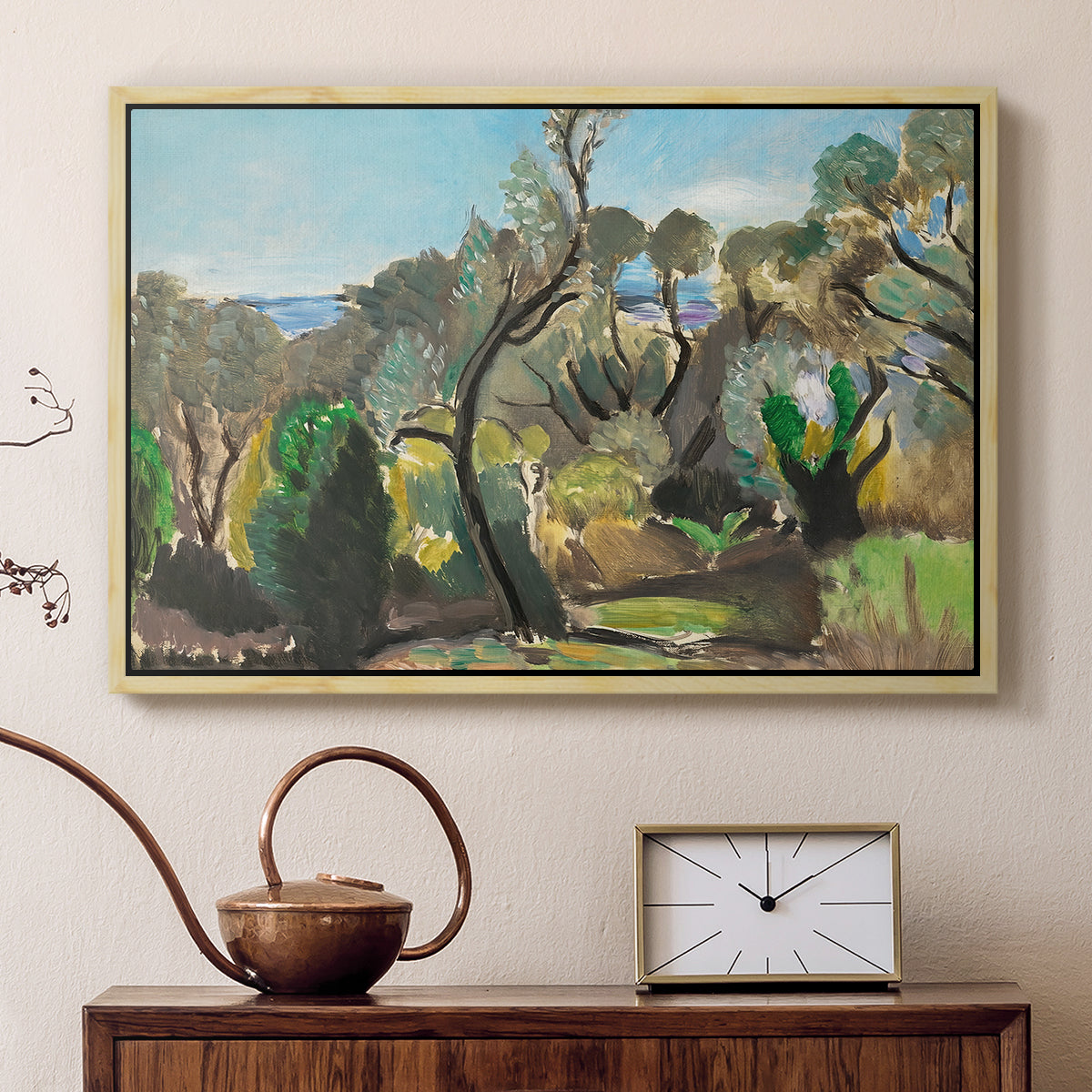 Landscape near Nice, c. 1918 - Floater Framed Canvas Print