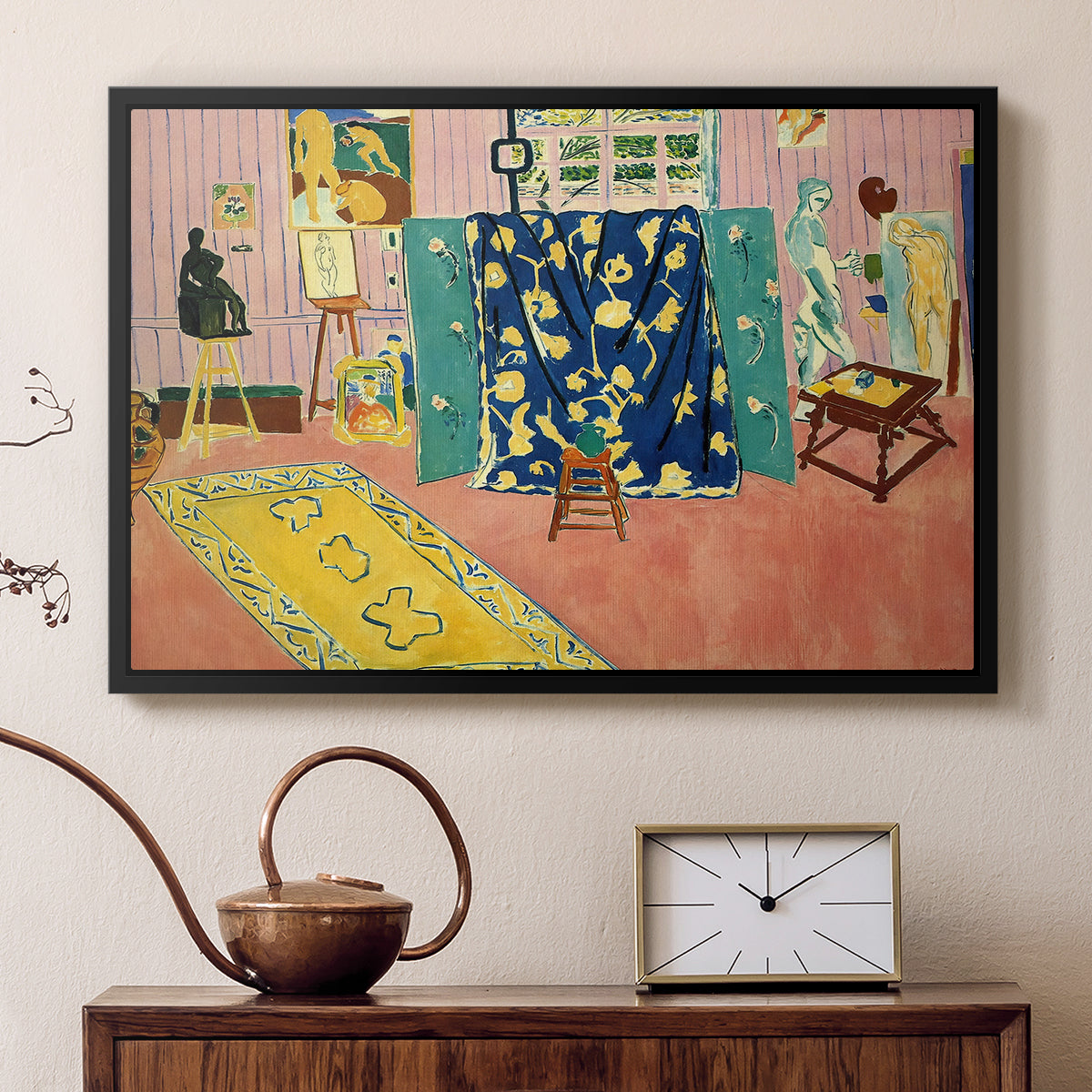 The Pink Studio (L'Atelier Rose), 1911 - Floater Framed Canvas Print