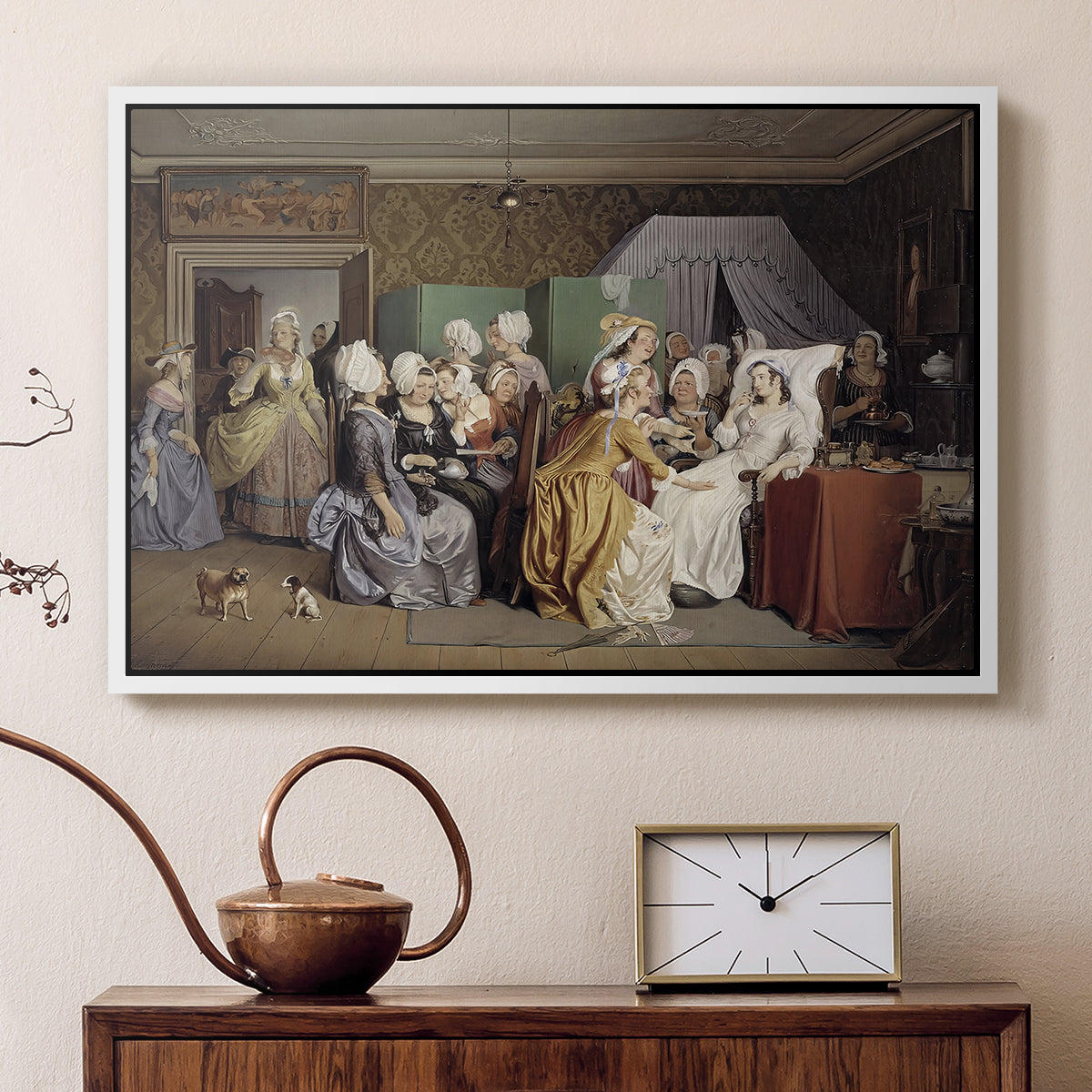 The Maternity Room (Scene from "Barselstuen"), 1845 - Floater Framed Canvas Print