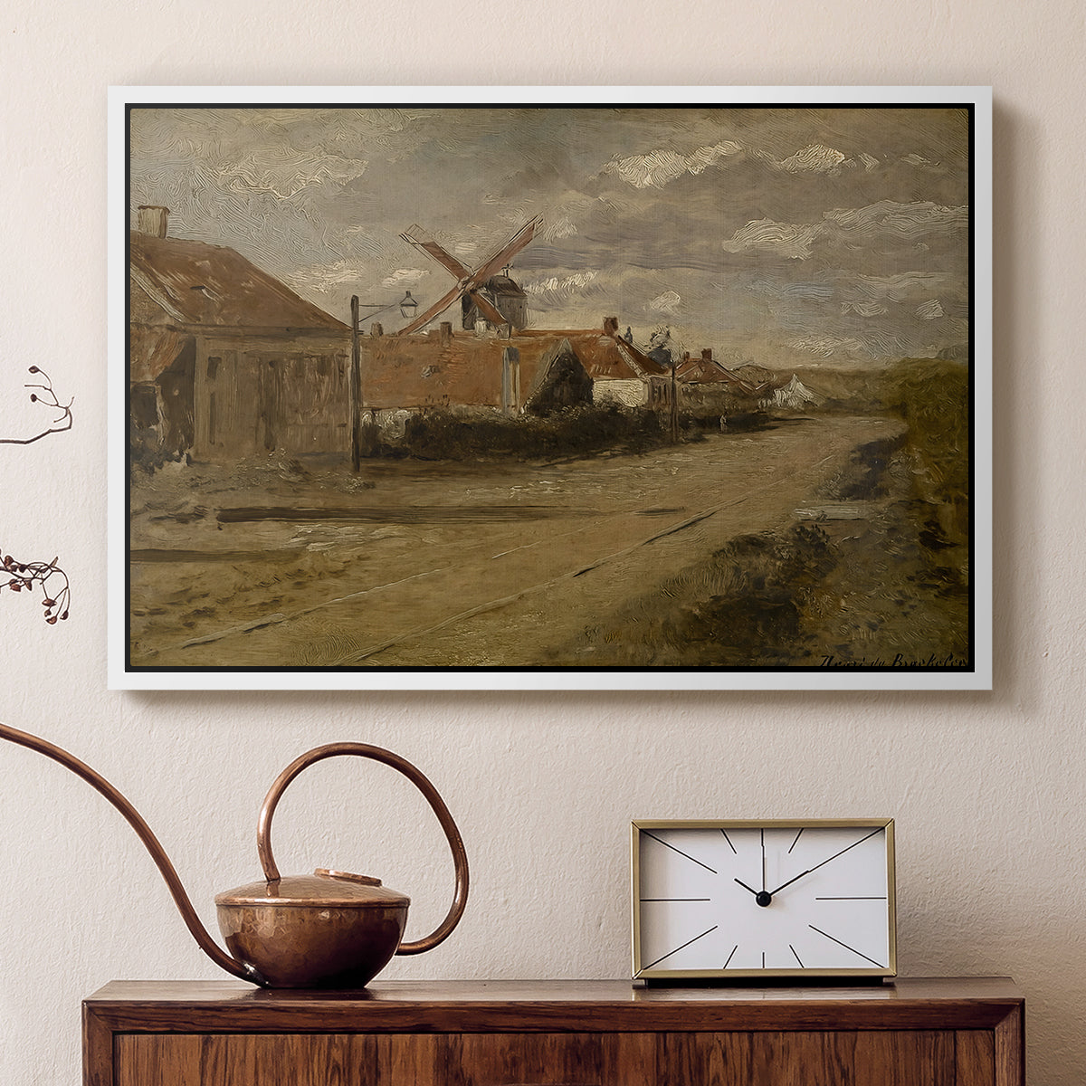 The Mill at Kiel, c. 1885-1888 - Floater Framed Canvas Print