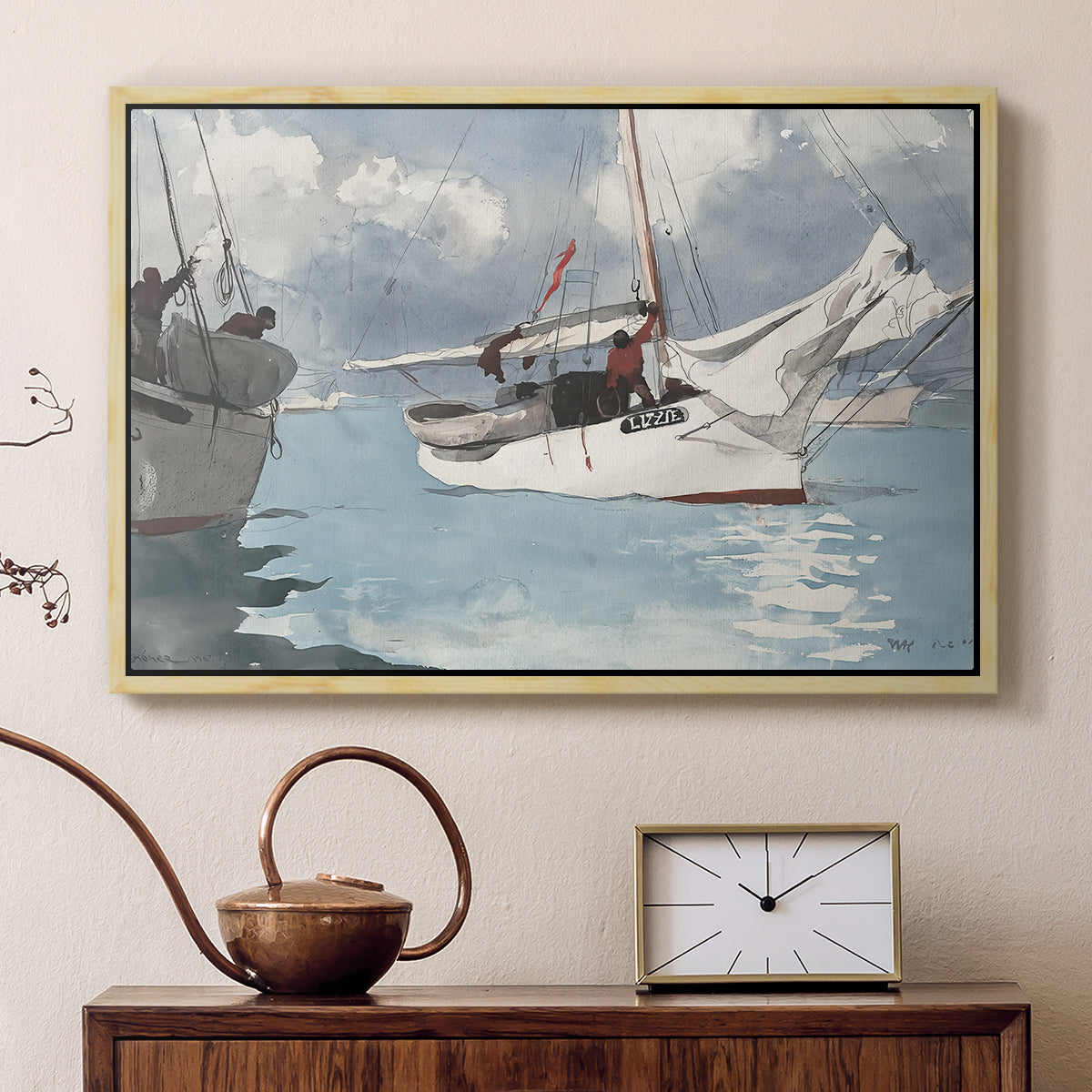 Fishing Boats, Key West, 1903 - Floater Framed Canvas Print