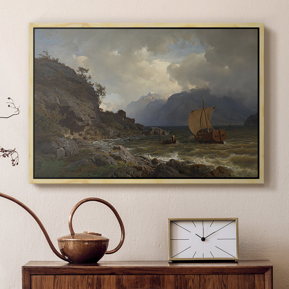 From the Western Coast of Norway, 1862 - Floater Framed Canvas Print
