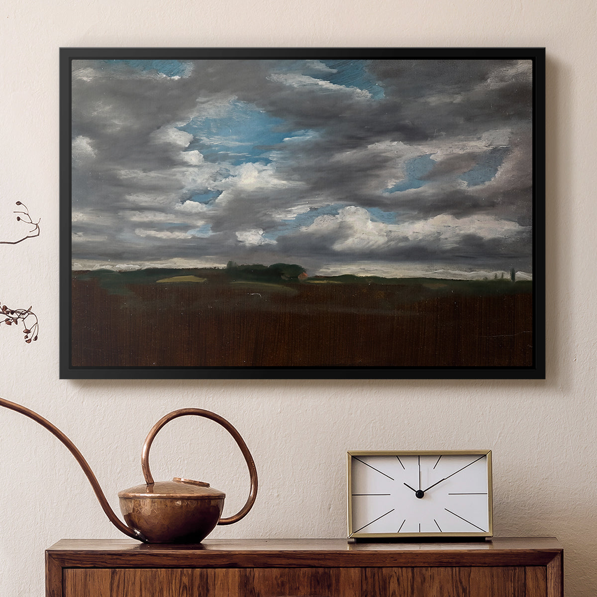 Extensive Landscape with Grey Clouds, c. 1821-1822 - Floater Framed Canvas Print
