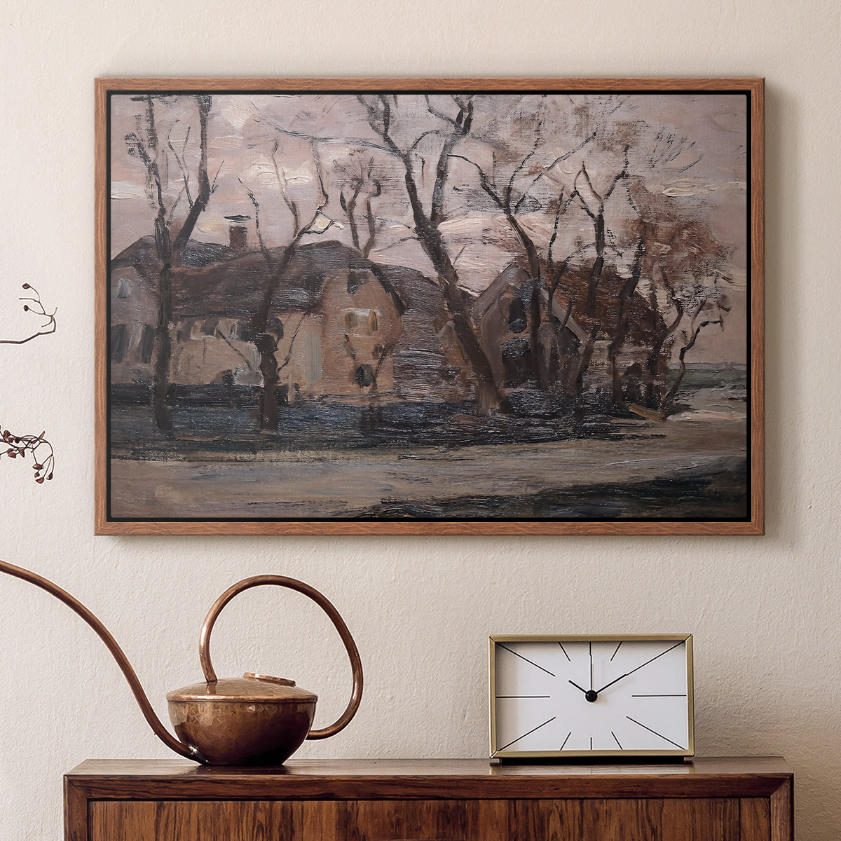 Farm near Duivendrecht in the Evening, c. 1905 - Floater Framed Canvas Print