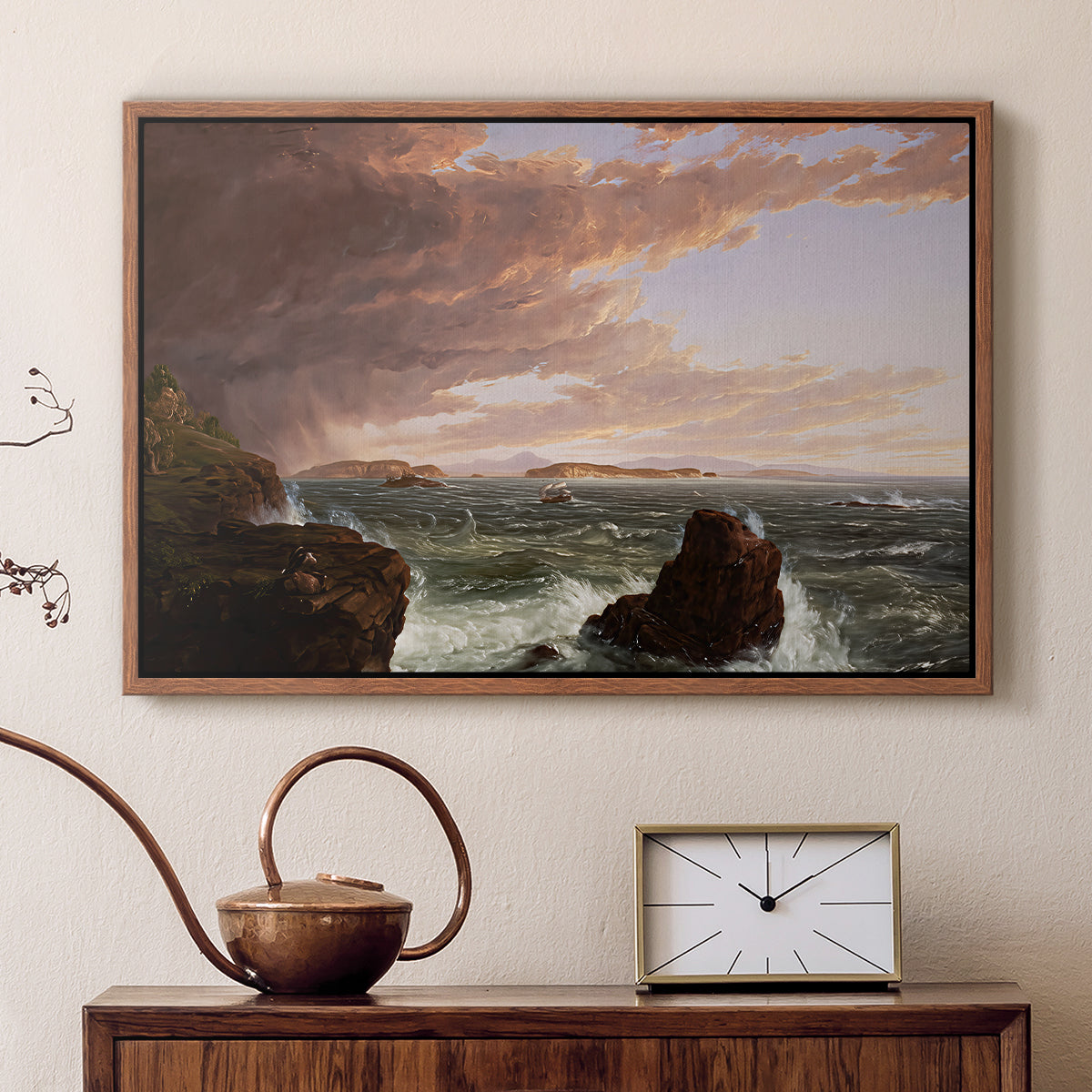 Views Across Frenchman's Bay from Mt. Desert Island, After a Squall, 1845 - Floater Framed Canvas Print