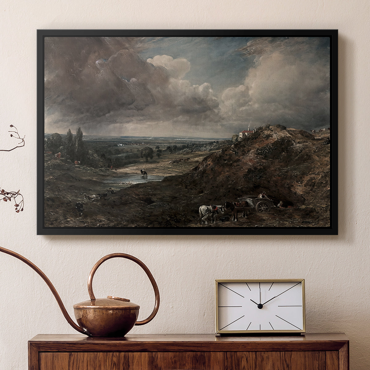 Branch Hill Pond, Hampstead Heath, c. 1828 - Floater Framed Canvas Print