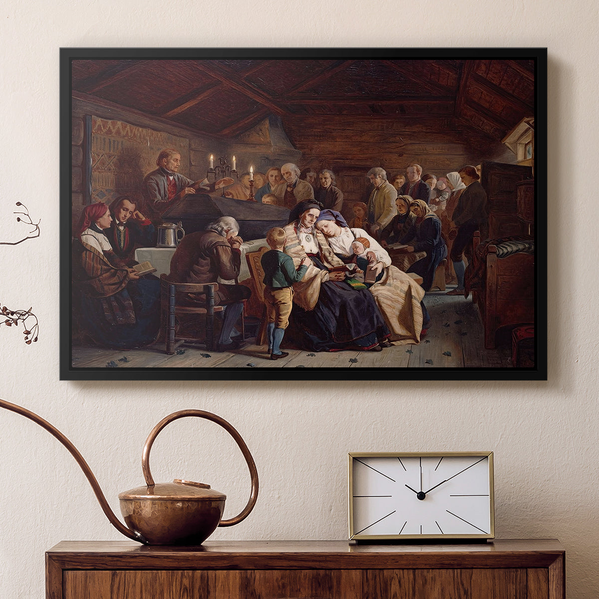 Funeral Feast, 1854 - Floater Framed Canvas Print